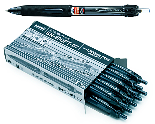 加圧式 油性ボールペン パワータンクスタンダード 黒0.7mm10本パック